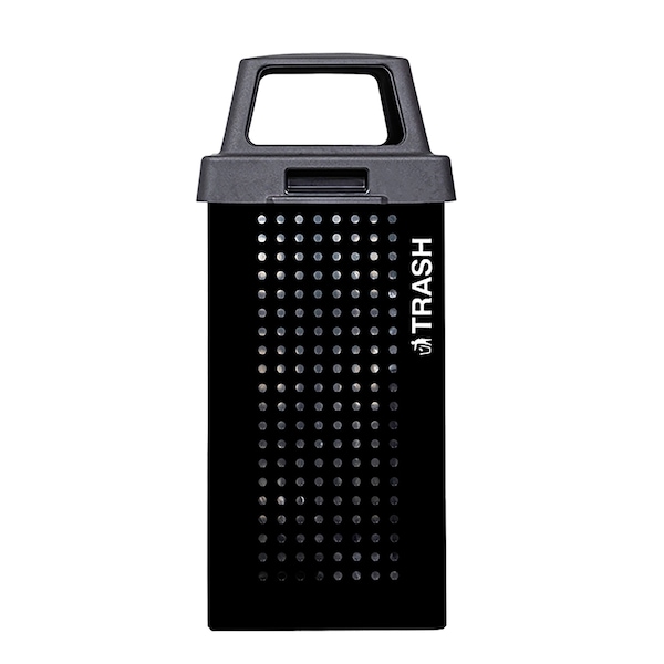 Ex-Cell Kaiser 36-Gal. Square Trash Receptacle - Steel, Black Gloss RC-KDX36-T BLK - main